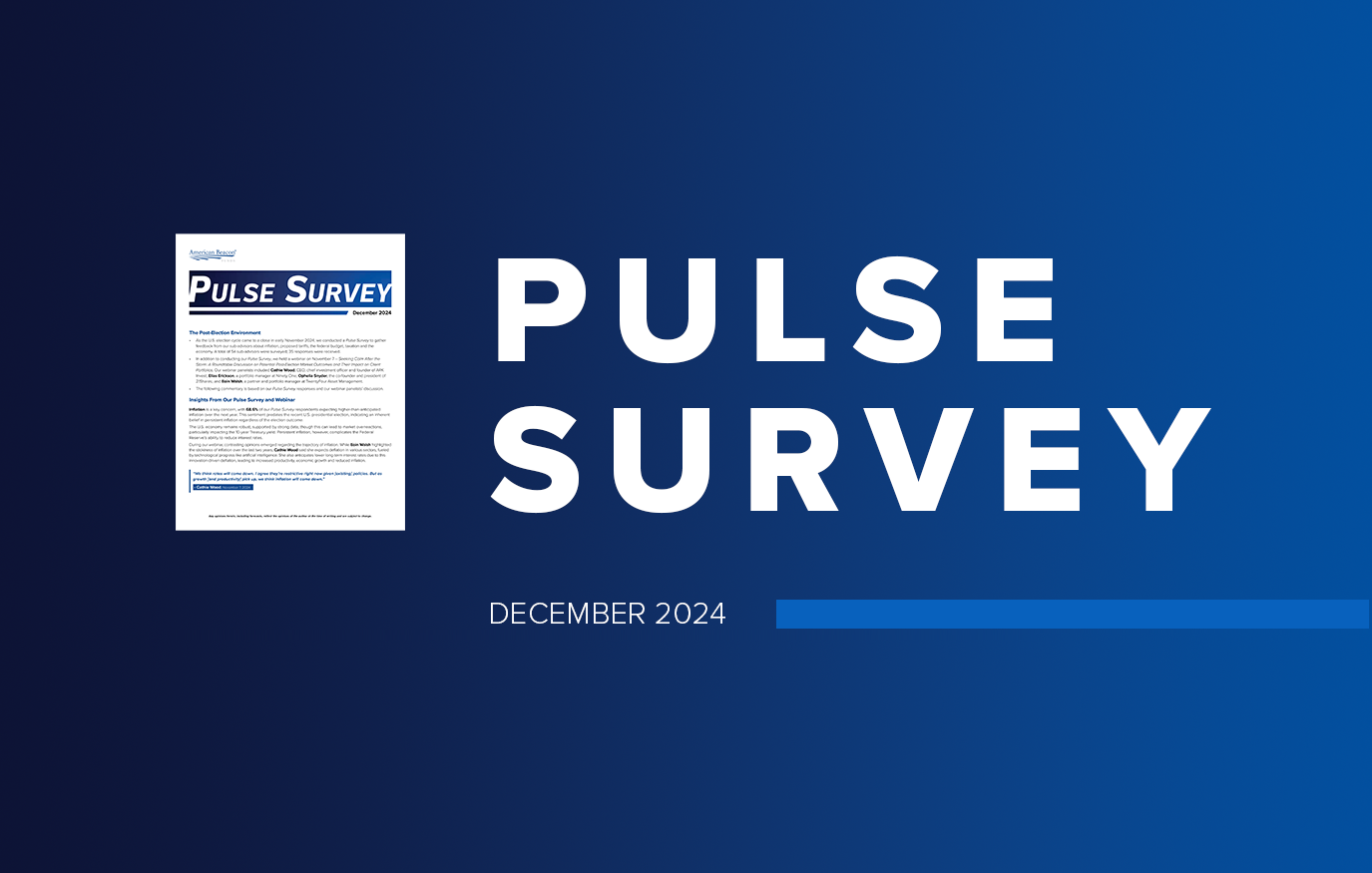 PULSE SURVEY: The Post-Election Environment